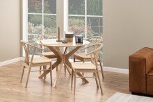 Holzstuhl >Cassandra< (2er-Set) in Eiche weiss pigmentiert - 54x83x54 (BxHxT)