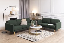 Couchtisch >Alisma< in weiss, gold, Glas, Stahl - 45x80cm (HxD)