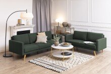 Couchtisch >Alisma< in weiss, gold, Glas, Stahl - 45x80cm (HxD)