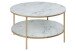 Couchtisch >Alisma< in weiss, gold, Glas, Stahl - 45x80cm (HxD)