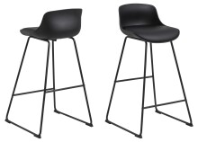 Barhocker >Tina< (2er-Set) in schwarz, Polyurethan,...