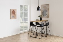 Barhocker >Tina< (2er-Set) in schwarz, Polyurethan, Stahl - 43x94x49cm (BxHxT)