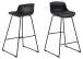 Barhocker >Tina< (2er-Set) in schwarz, Polyurethan, Stahl - 43x94x49cm (BxHxT)