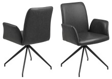 Drehstuhl >Naya< in schwarz, Polyurethan, Stahl - 59x88x59cm (BxHxT)