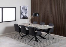 Drehstuhl >Naya< in schwarz, Polyurethan, Stahl - 59x88x59cm (BxHxT)