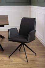 Drehstuhl >Naya< in schwarz, Polyurethan, Stahl - 59x88x59cm (BxHxT)