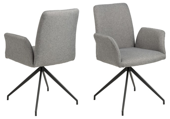 Armlehnstuhl >Naya< in Grau, Polyester, Stahl - 59x88x59cm (BxHxT)