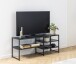 TV-Regal >Seaford< in schwarz, MDF, Stahl - 120x46x33cm (BxHxT)