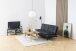 TV-Regal >Seaford< in schwarz, MDF, Stahl - 120x46x33cm (BxHxT)