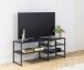 TV-Regal >Seaford< in schwarz, MDF, Stahl - 120x46x33cm (BxHxT)