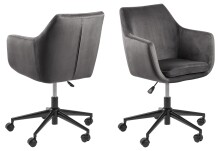 Schreibtischstuhl >Nora< in Grau, Polyester, Stahl - 58x91x58cm (BxHxT)