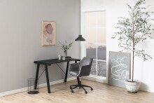 Schreibtischstuhl >Nora< in Grau, Polyester, Stahl - 58x91x58cm (BxHxT)