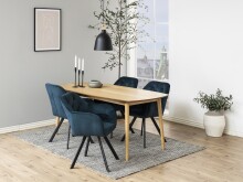 Armlehnstuhl >Lola< in marineblau, Polyester, Stahl - 57,5x81,5x61,5cm (BxHxT)
