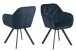 Armlehnstuhl >Lola< in marineblau, Polyester, Stahl - 57,5x81,5x61,5cm (BxHxT)