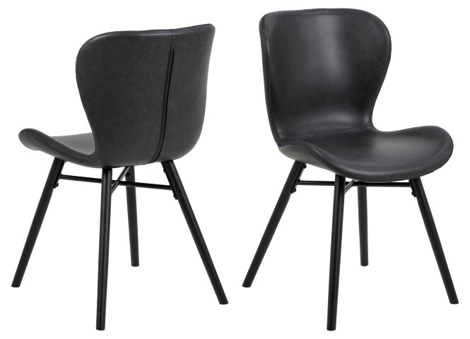 Esszimmerstuhl >Batilda -A1< (2er-Set) in schwarz - 47x82,5x53 (BxHxT)