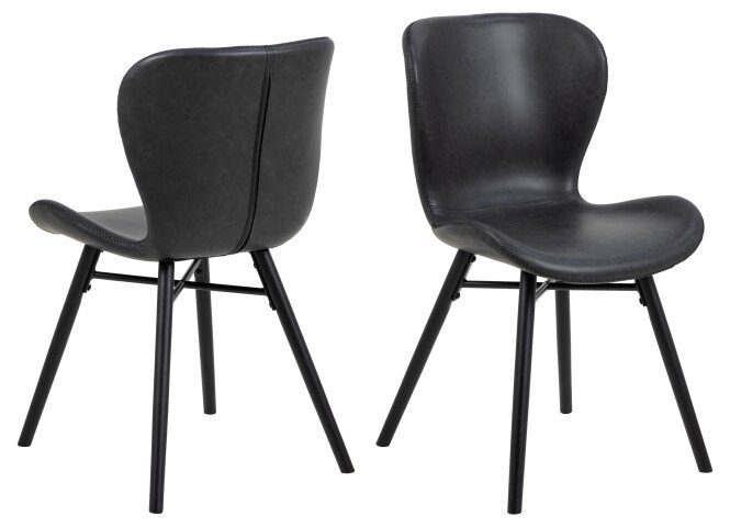 Esszimmerstuhl >Batilda -A1< (2er-Set) in schwarz - 47x82,5x53 (BxHxT)