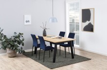 Esszimmerstuhl >Demina< (4er-Set) in Blau, Polyester, Stahl - 43,5x92x53 (BxHxT)