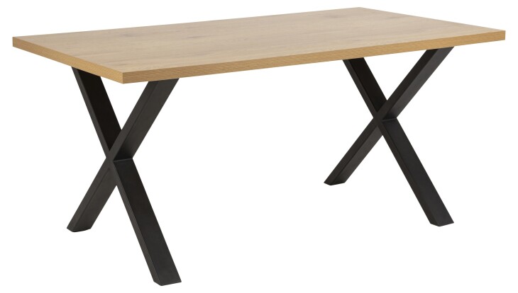 Esstisch >Wales< in Wildeiche, MDF, Stahl - 160x75x90cm (BxHxT)