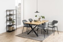Esstisch >Wales< in Wildeiche, MDF, Stahl - 160x75x90cm (BxHxT)
