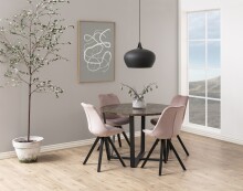 Esstisch >Amble< in Braun, MDF, Stahl - 110x75x110cm (BxHxT)