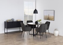 Esstisch >Amble< in Braun, MDF, Stahl - 110x75x110cm (BxHxT)