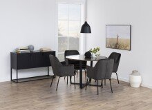 Esstisch >Amble< in Braun, MDF, Stahl - 110x75x110cm (BxHxT)