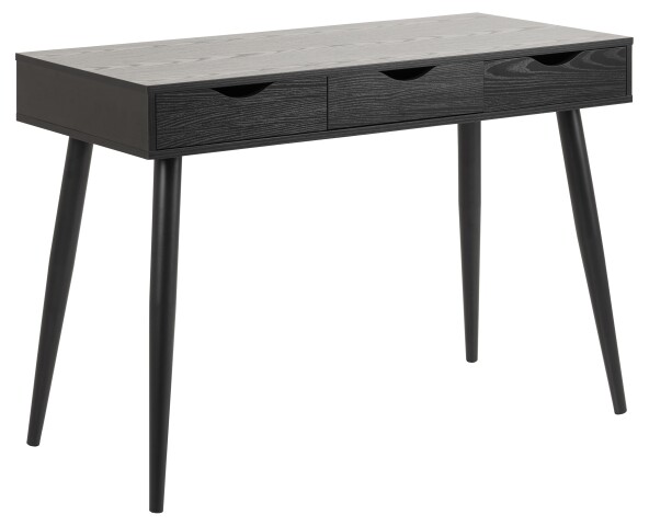 Schreibtisch >Neptun< in schwarz, MDF, Stahl - 110x77,1x50cm (BxHxT)