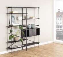Standregal >Angus< in schwarz, MDF, Stahl -...