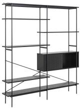 Standregal >Angus< in schwarz, MDF, Stahl - 172x188x27cm (BxHxT)