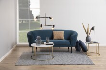 Couchtisch >Bolton -A1< in weiss, gold, Glas, Stahl - 44x80cm (HxD)