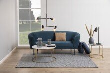 Couchtisch >Bolton -A1< in weiss, gold, Glas, Stahl - 44x80cm (HxD)