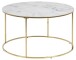 Couchtisch >Bolton -A1< in weiss, gold, Glas, Stahl - 44x80cm (HxD)