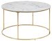 Couchtisch >Bolton -A1< in weiss, gold, Glas, Stahl - 44x80cm (HxD)