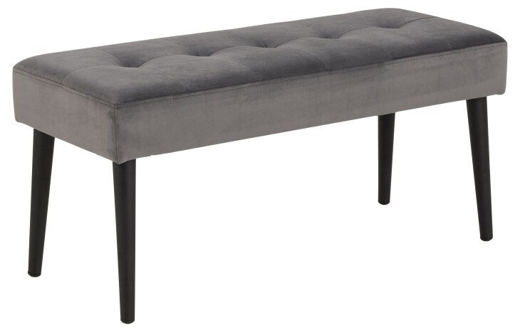 Polsterbank >Glory< in Grau, Polyester, Stahl - 95x45x38cm (BxHxT)