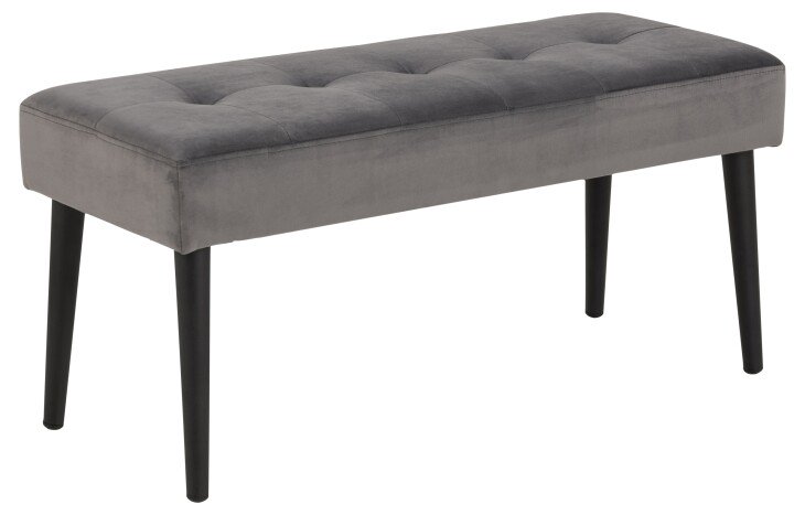 Polsterbank >Glory< in Grau, Polyester, Stahl - 95x45x38cm (BxHxT)