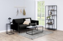 Beistelltisch >Seaford< in schwarz, MDF, Stahl - 43x63x35cm (BxHxT)
