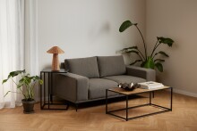 Beistelltisch >Seaford< in schwarz, MDF, Stahl - 43x63x35cm (BxHxT)