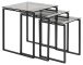 Satztisch >Katrine< (3-teilig) in Grau, Glas, Stahl - 50x55x50cm (BxHxT)