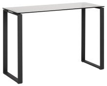 Konsolentisch >Katrine< in Grau, Glas, Stahl -...
