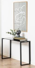 Konsolentisch >Katrine< in Grau, Glas, Stahl -...