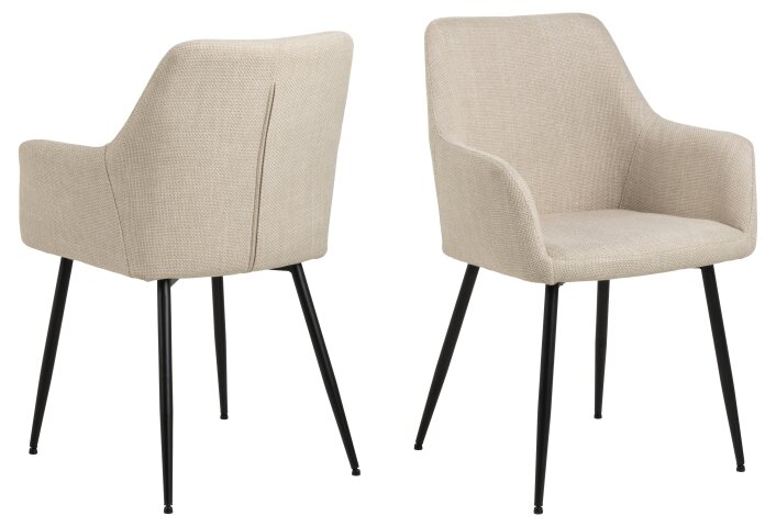 Esszimmerstuhl >Lizzy< in Beige, Stoff - 59x85x59cm (BxHxT)