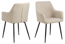 Esszimmerstuhl >Lizzy< in Beige, Stoff - 59x85x59cm...