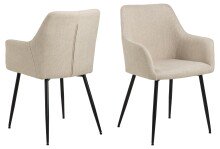 Esszimmerstuhl >Lizzy< in Beige, Stoff - 59x85x59cm...