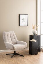 Drehsessel >Paris< in Beige, Stoff - 73x89x76cm (BxHxT)