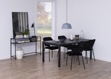 Armlehnstuhl >Lima< in schwarz, Stoff - 54x82x55cm (BxHxT)