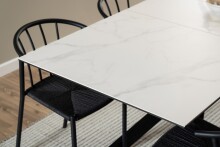 Esstisch >Irwine< in weiss, Glas, keramisch - 210x76x90cm (BxHxT)