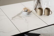 Esstisch >Irwine< in weiss, Glas, keramisch - 210x76x90cm (BxHxT)