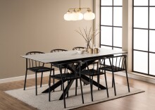 Esstisch >Irwine< in weiss, Glas, keramisch - 210x76x90cm (BxHxT)