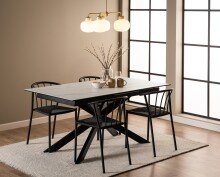 Esstisch >Irwine< in weiss, Glas, keramisch - 210x76x90cm (BxHxT)