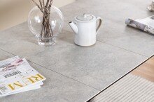 Esstisch >Irwine< in Grau, Glas, keramisch - 210x76x90cm (BxHxT)